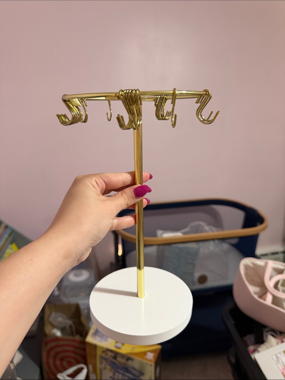 Gold and White baby girl bow stand - Home Accents Display